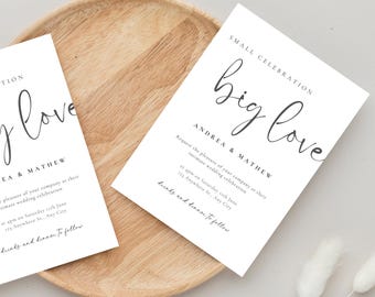 Small Celebration, Big Love | Intimate Wedding Invitation