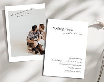 Nothing Fancy, Just Love Wedding Invitation Template - Minimalist & Elegant Design