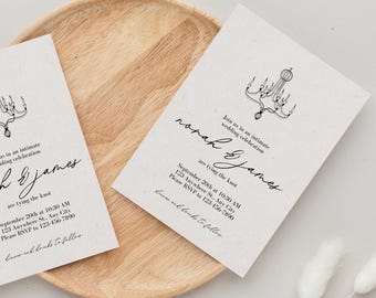 Elegant Intimate Wedding Invitation | Small Wedding Invite | Minimalist Chandelier Printable | Editable Digital Download