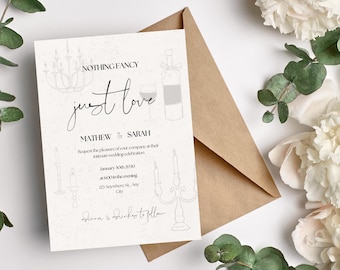 Nothing Fancy, Just Love | Intimate Wedding Invitation