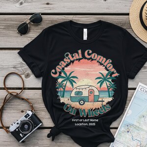 Retirement rv shirt custom gift for her or him, retirement trailer life camping rv dad park fashion for camper Coastal Comfort On Wheels