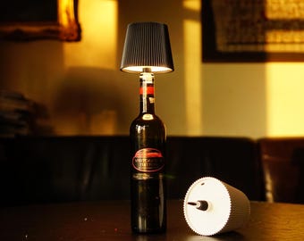 LED bottle light, modern table lamp, wireless bottle lamp, bottle stopper, dimmable lamp, ambience lamp, bar lamp, gift idea