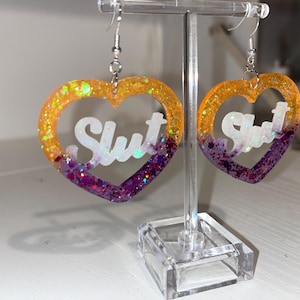 Lesbian Flag Colours Brat Dangle Drop Earrings