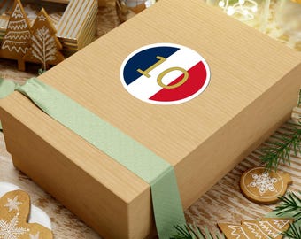 French Flag Gold Number 10 Mbappe Cup Sticker | Round Kiss-Cut Vinyl