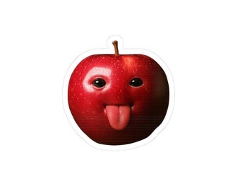 Funny Apple Meme Sticker | Whimsical Laptop Decal