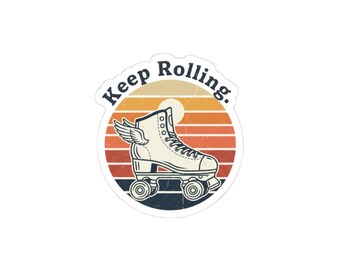 Retro Sunset Roller Skate Kiss-Cut Stickers | Vinyl Sticker