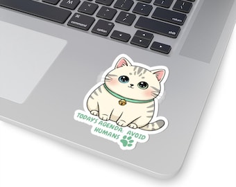 Avoid Humans Cat Sticker: Kitten Vinyl Decal