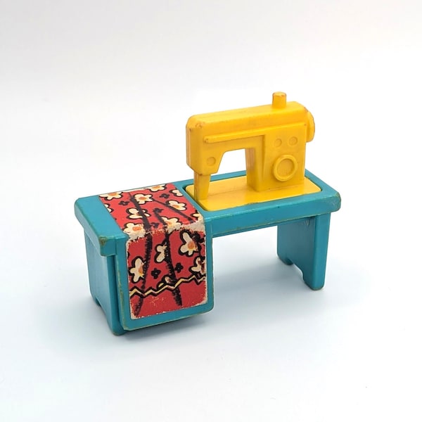 Sewing Machine Turquoise and Yellow - Fisher Price Little People