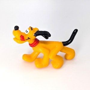 Vintage Disney Pluto Dog PVC Action Figure | Vintage 1980s Walt Disney Productions | Nostalgic Cake Topper PVC Action Figure 1980 Gift
