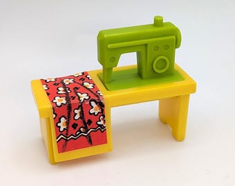 Sewing Machine Yellow and Green - Original Fisher Price Little People