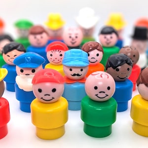 Male Vintage Fisher Price Original Little People Figures - Various Missing Little People Available Sets Worker Dad Man Boy Son Captain