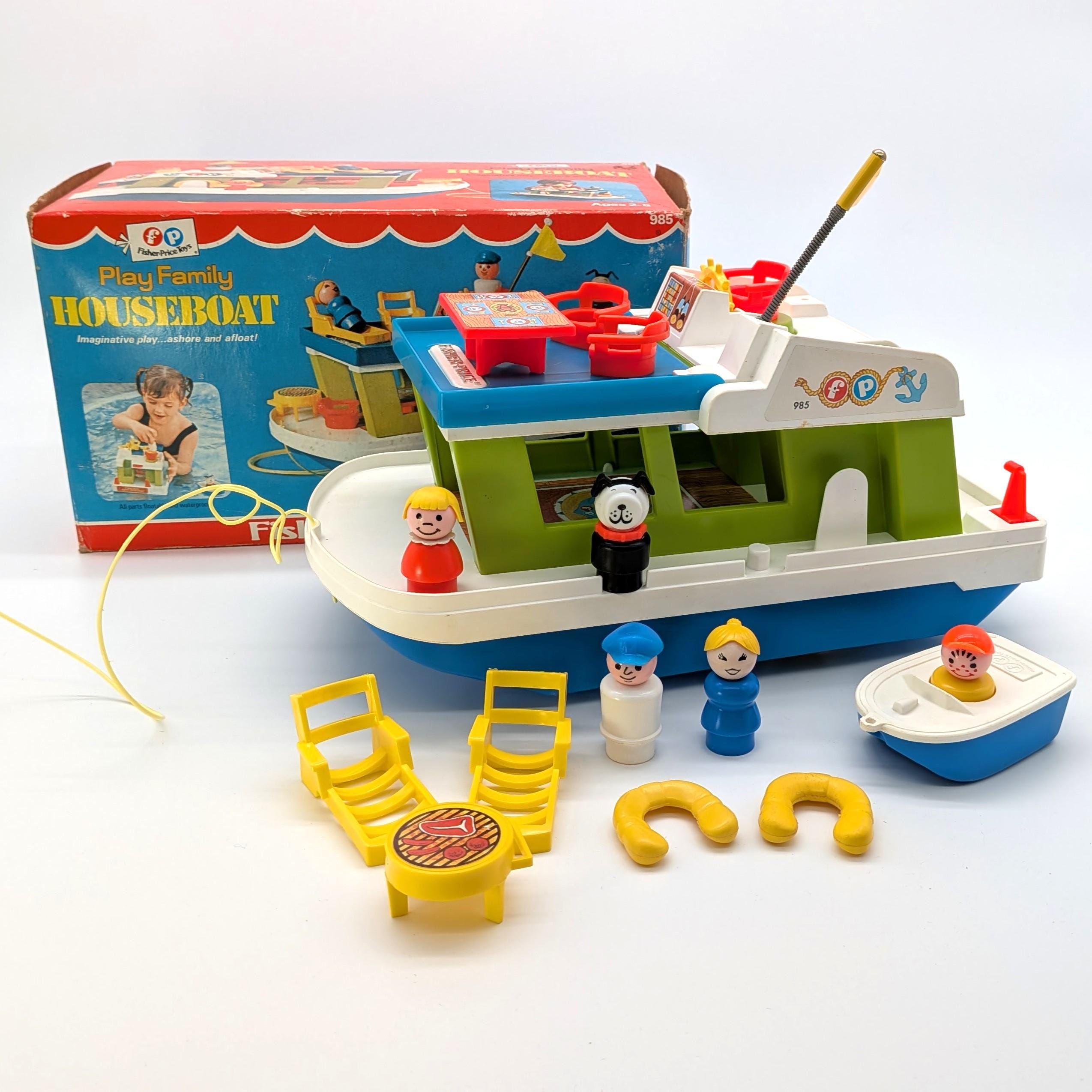 Vintage Fisher Price Little People Houseboat Complete Boxed Set
