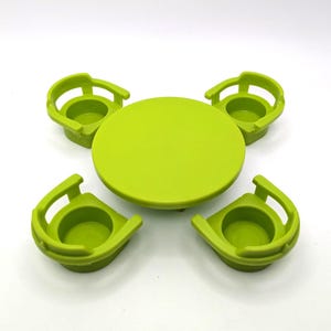 Vintage Little People House #952 Pieces Fisher Price - Green Kitchen Dining Room Table and Chairs Set Replacement