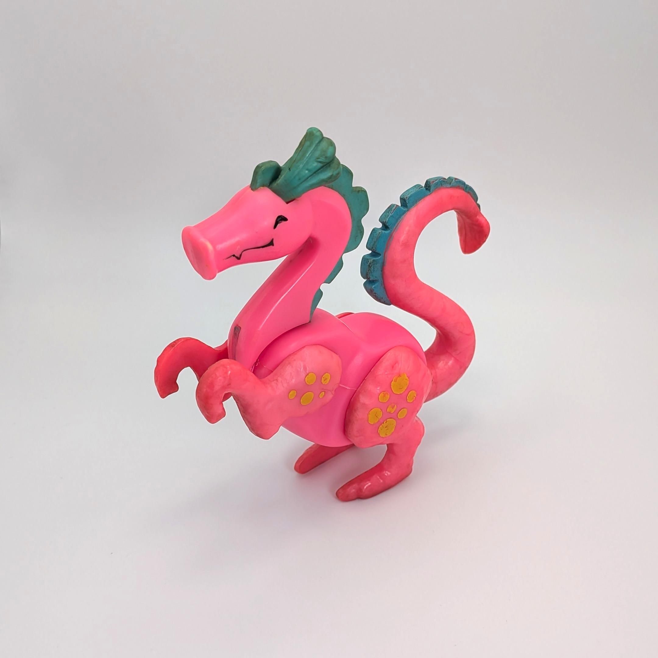 Vintage Fisher Price Pink Castle Well Loved Dragon From Set 993