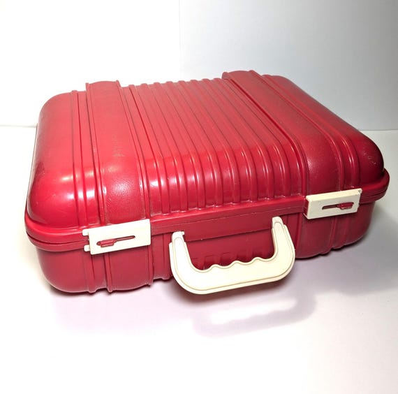 Vintage Red Suitcase My Travel Case by Gay Toys Made in USA Red Brief Case Play Plastic Toy With Slide Latches From 1980s Etsy