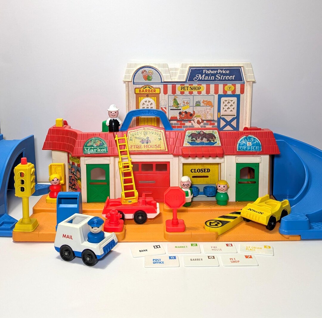Fisher Price Little People Main Street 2500 - Vintage 1986 (État Correct, Incomplet)