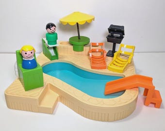 Complete Your Swimming Pool #2526 Vintage Fisher Price Little People Set – Replacement Accessories & Figures Sold Individually