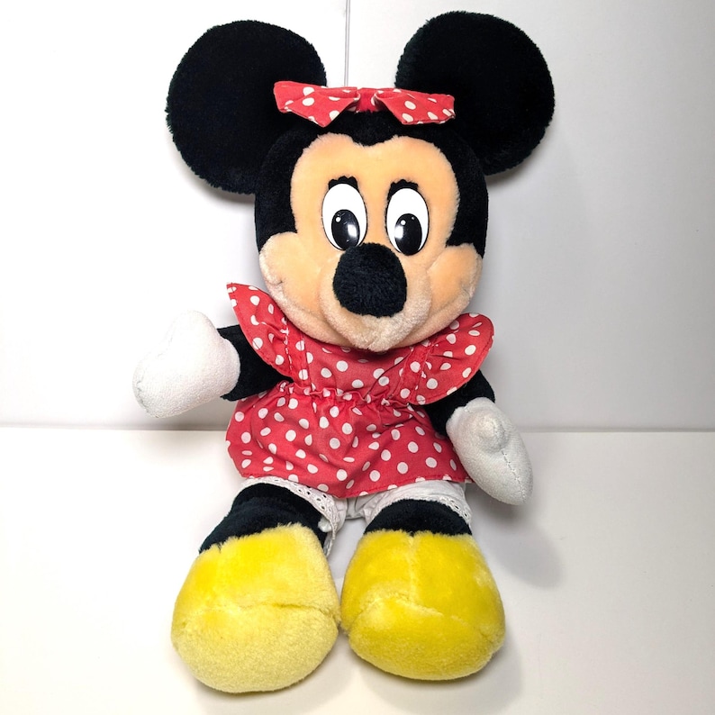 Vintage Disneyland Walt Disney World Minnie Mouse 14" Plush Doll Toy