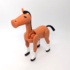 Vintage Fisher Price Brown Horse One Ear Missing | Farm Horse Animal Vintage Clearance Item from 1980s with Shoulder Injury