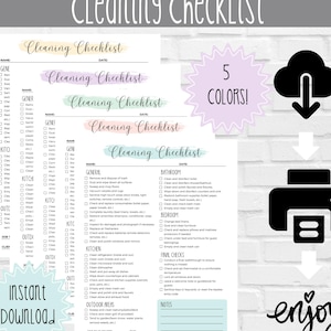 Editable Cleaning Tracker, Airbnb Cleaning Checklist, Home Management Planner, Adhd Cleaning Routine Printable, Editable Cleaning Template