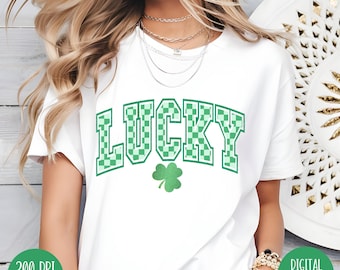 St Patricks PNG,Lucky St Patrick's Day PNG,Saint Patricks Day Sublimation Design, Lucky Checkered Design,St Patricks Day Gift,Saint Patricks