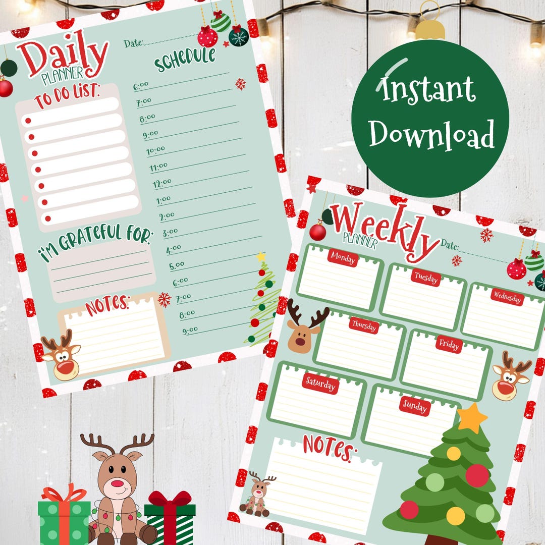 Christmas Printable to Do List, Printable Weekly to Do List,printable ...