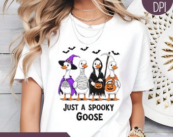 Spooky Goose Halloween PNG: Costume Geese Clipart (Digital Download