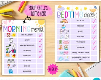 Tabla de rutinas para niños pequeños: imprimible, programa visual editable para Canva (descarga en PDF)