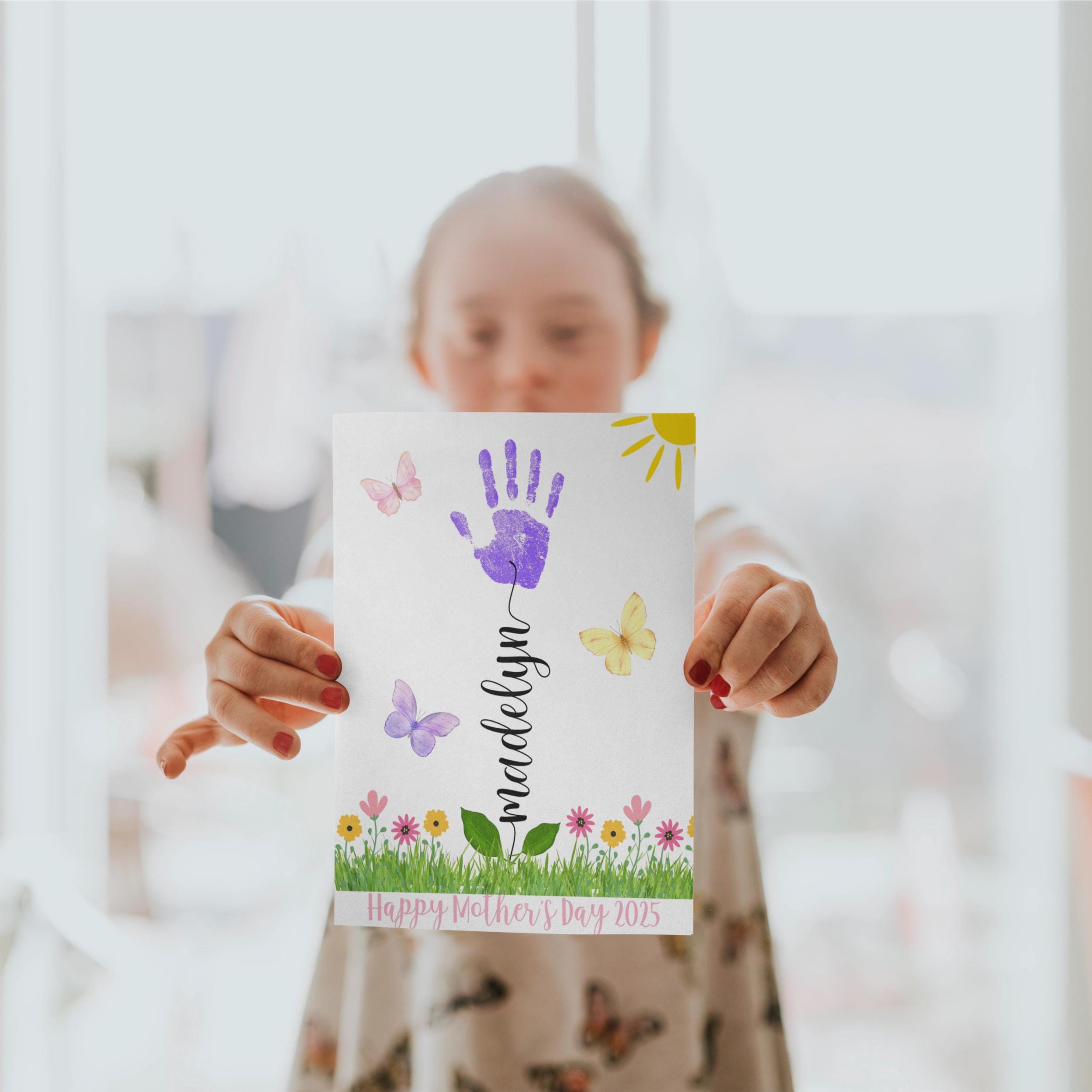Mother's Day Handprint Art, Custom Name Hand Print Craft From Kids for ...