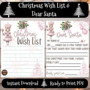 Brief an den Weihnachtsmann, Kinderbrief an den Weihnachtsmann, druckbare Wunschliste, druckbarer Weihnachtsbrief, Wunschliste für Kinder, Urlaubswunschliste, lieber Weihnachtsbrief