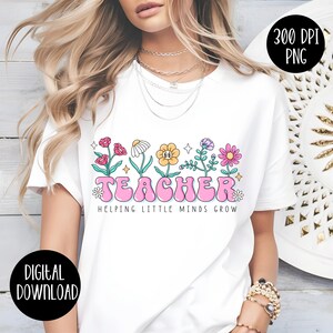 Lehrer hilft kleinen Köpfen zu wachsen PNG, Retro-Lehrer-Design, Lehrer PNG für T-Shirts, Sublimationsdesign für Lehrer, Geschenkidee für Erzieher