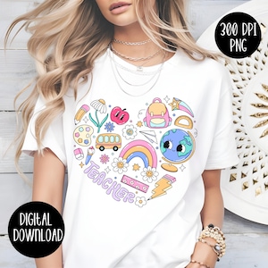 Leraar png, retro leraar ontwerp, leraar png voor T-shirts, sublimatieontwerp voor beker, cadeau leraar, groovy collage voor shirt leraar