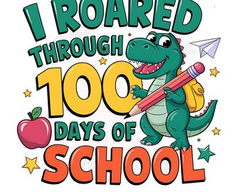 Dinosaurus 100 dagen school, png, shirts voor leraren (digitale download)