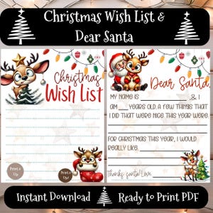 Brief an den Weihnachtsmann, Kinderbrief an den Weihnachtsmann, druckbare Wunschliste, druckbarer Weihnachtsbrief, Wunschliste für Kinder, Urlaubswunschliste, lieber Weihnachtsbrief