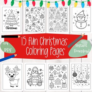 Christmas Coloring Pages, Coloring Pages for Kids, Kids Christmas Coloring Pages, Christmas Activity, Christmas Printable, Instant Download