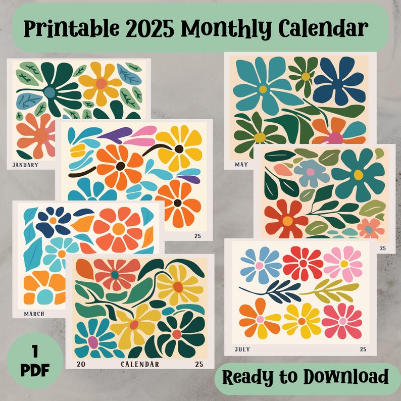 2025 Calendar Printable,printable Calendar,boho Calendar 2025,wall