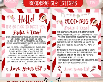 Editable Elf Arrival and Goodbye Letters, Christmas Printable (Digital Download)