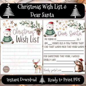 Brief an den Weihnachtsmann, Kinderbrief an den Weihnachtsmann, druckbare Wunschliste, druckbarer Weihnachtsbrief, Wunschliste für Kinder, Urlaubswunschliste, lieber Weihnachtsbrief