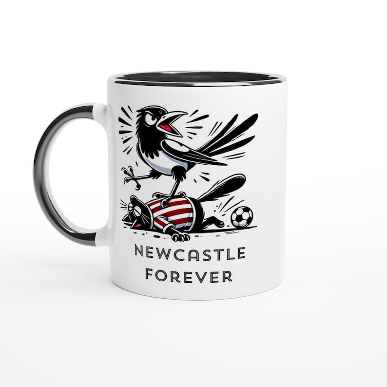 NEWCASTLE UNITED FC inspirierte Fußball Tasse Fan Geschenkideen 'secret Santa' Magpies Geordies St James' Park Bild 1