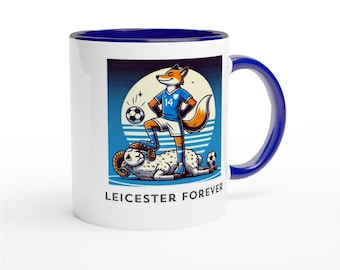 LEICESTER CITY FC inspired football mug gift ideas secret santa football fan football supporter foxes