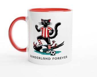 SUNDERLAND AFC inspired FOOTBALL mug supporter fan gift ideas 'secret Santa' 'black cats' mackems 'stadium of light'