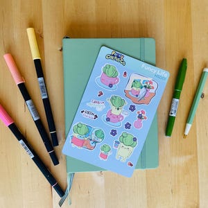 Sticker decorativo para agenda bullet journal pegatina decorativa cactus decoración Hobonichi Happy Planner Stalogy Leuchtrum 1917