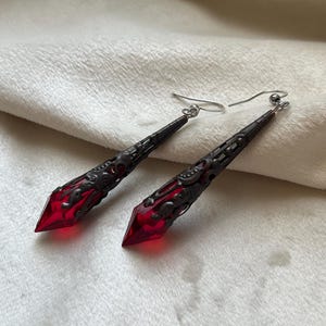 Gothic Crystal Drop Earrings – Handmade Vintage-Inspired Jewelry – 8 Color Options