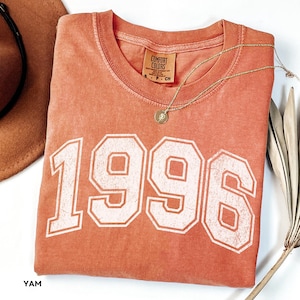 T-shirt rétro 1996 Comfort Colors® • T-shirt personnalisé pour 30e anniversaire • T-shirt vintage des années 90 • T-shirt unisexe 100 % coton teint en pièce