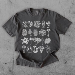 Mushrooms Vintage Style Shirt • Retro Botanical Cottagecore Tee • Fungi Lover Gift • Retro Aesthetic Nature Shirt • Dark Academia • Y2K Tee image 4