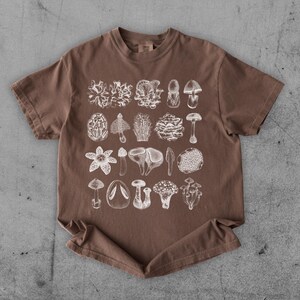 Mushrooms Vintage Style Shirt • Retro Botanical Cottagecore Tee • Fungi Lover Gift • Retro Aesthetic Nature Shirt • Dark Academia • Y2K Tee image 6