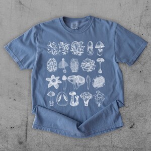 Mushrooms Vintage Style Shirt • Retro Botanical Cottagecore Tee • Fungi Lover Gift • Retro Aesthetic Nature Shirt • Dark Academia • Y2K Tee image 5