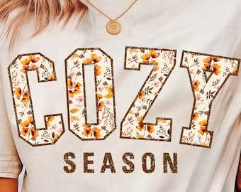 Cozy Season Thanksgiving Png, Fall Sublimation Design, Fall tshirt, Retro Autumn Png, Vintage Cozy Sublimation Design, Digital Print