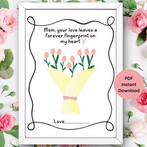 Mothers Day Handprint Sunday School Art Activity for Grandma Finger Print Craft for Mother&#39;s Day Religious Christian Fingerprint Craft