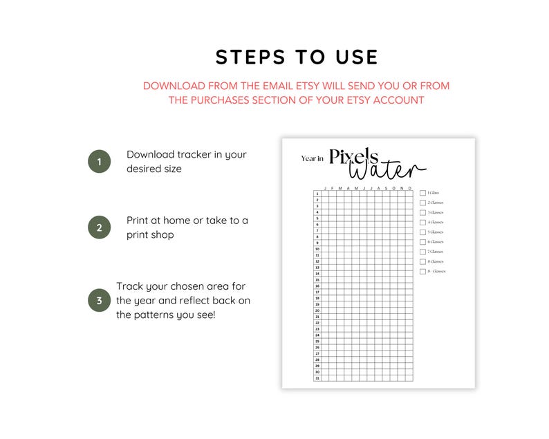 Year in Pixels Tracker at a Glance Mood Tracker Workout Tracker ...